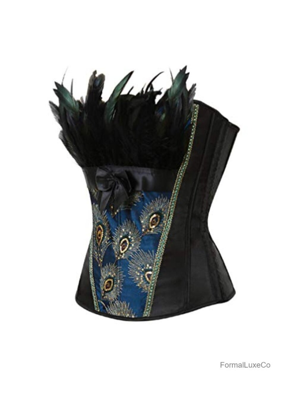 Women's Steampunk Corset Bustier Zip Up 10 Plastic Bones Party Cosplay Top